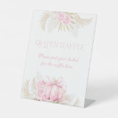 ピンクカボチャ女の子フローラバウ赤ちゃんシャワーおむつ 台座サイン (正面)