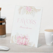 ピンクカボチャ女の子フローラバウ赤ちゃんシャワーの好意 台座サイン (インサイチュ)