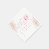 ピンクカボチャ女の子フローラバウ赤ちゃんシャワーへようこそ スタンダードカクテルナプキン (角)