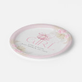 ピンクカボチャ女の子フローラバウ赤ちゃんシャワーへようこそ ペーパープレート (アングル)