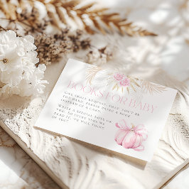 ピンクカボチャ女の子フローラボウ赤ちゃんシャワーブック エンクロージャーカード