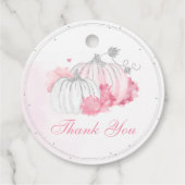 ピンクカボチャ女の子ベビーシャワーありがとう フェイバータグ (裏面)