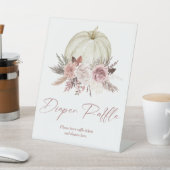 ピンクカボチャ女の子ベビーシャワーおむつラッフルサイン 台座サイン (インサイチュ)