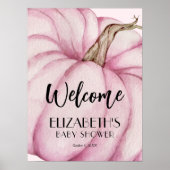 ピンクカボチャ女の子ベビーシャワーへようこそ ポスター (正面)