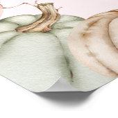 ピンクカボチャ女の子ベビーシャワーへようこそ ポスター (角)