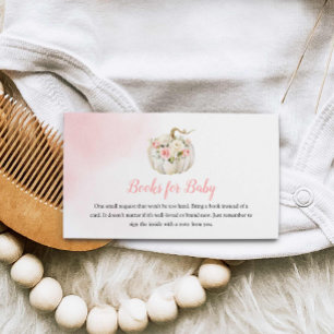 ピンクカボチャ女の子ベビーシャワーブックリクエストエンクロス エンクロージャーカード