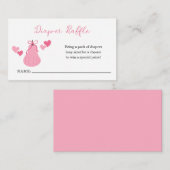 ピンクカボチャ弓ガールベビーシャワーおむつラッフル エンクロージャーカード (正面/裏面)