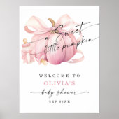 ピンクカボチャ弓ガールベビーシャワーへようこそ ポスター (正面)