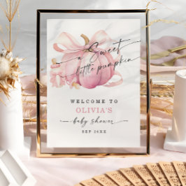 ピンクカボチャ弓ガールベビーシャワーへようこそ ポスター