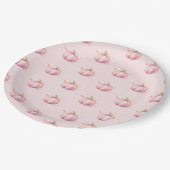 ピンクカボチャ弓ガールベビーシャワー ペーパープレート (アングル)