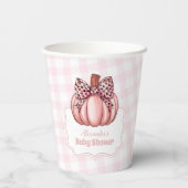 ピンクカボチャ弓ガールベビーシャワー 紙コップ (裏面)