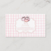 ピンクカボチャ弓ガール赤ちゃんシャワー本ベビー エンクロージャーカード (正面)