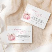 ピンクカボチャ弓ベビーシャワーおむつラッフルチケット エンクロージャーカード