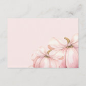 ピンクカボチャ弓ベビーシャワーおむつラッフル エンクロージャーカード (裏面)