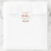 ピンクカボチャ最初の1歳の誕生日はフローラ ラウンドシール (バッグ)