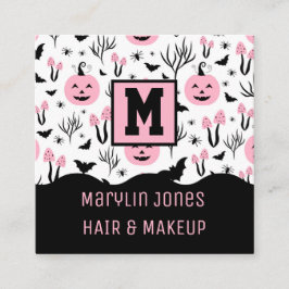 ピンクカボチャ模様 スクエア名刺