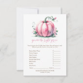 ピンクカボチャ正しい価格ゲームを推測 招待状 (正面)