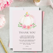 ピンクカボチャ秋ガールズベビーシャワーありがとう サンキューカード