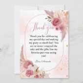 ピンクカボチャ秋ガールベビーシャワーサンキューカード 招待状 (正面)