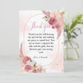 ピンクカボチャ秋ガールベビーシャワーサンキューカード 招待状 (スタンド正面)