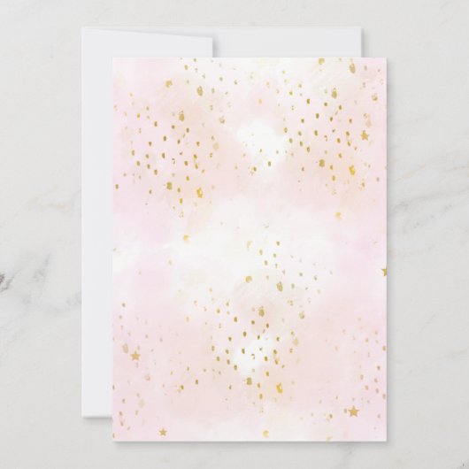 ピンクカボチャ秋ガールベビーシャワーサンキューカード 招待状 (裏面)