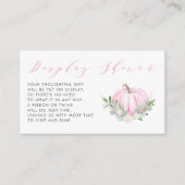 ピンクカボチャ秋ベビシャワーディスプレイシャワー エンクロージャーカード (正面)