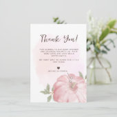 ピンクカボチャ秋ベビーシャワーサンキューカード 招待状 (スタンド正面)