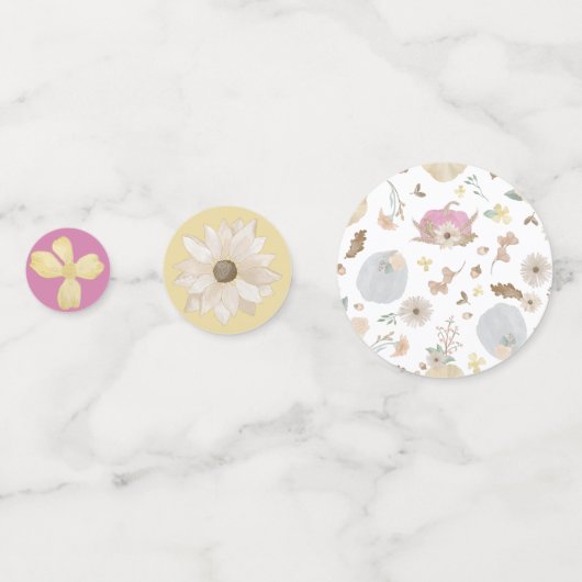 ピンクカボチャ秋ベビーシャワーテーブル紙吹雪 コンフェッティ (裏面)