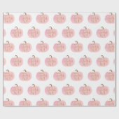 ピンクカボチャ秋金ゴールド名TORI パーソナライズされた ラッピングペーパー (フラット)