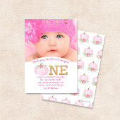 ピンクカボチャ秋1stバースデーガールサンキューサンキュー サンキューカード