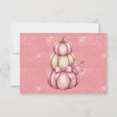 ピンクカボチャ赤ちゃんガールシャワー サンキューカード (裏面)