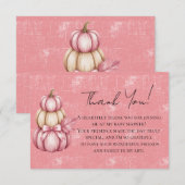 ピンクカボチャ赤ちゃんガールシャワー サンキューカード (正面/裏面)
