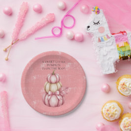 ピンクカボチャ赤ちゃんガールシャワー ペーパープレート