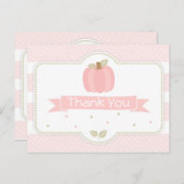 ピンクカボチャ赤ちゃんシャワーありがとうはがき ポストカード (正面/裏面)