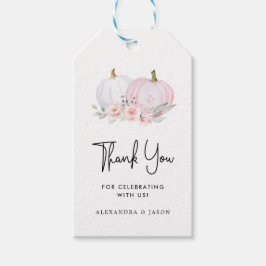 ピンクカボチャ赤ちゃんシャワーありがとうギフトラベル ギフトタグ