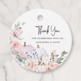 ピンクカボチャ赤ちゃんシャワーありがとうメッセージカード フェイバータグ