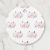 ピンクカボチャ赤ちゃんシャワーありがとうメッセージカード フェイバータグ (裏面)