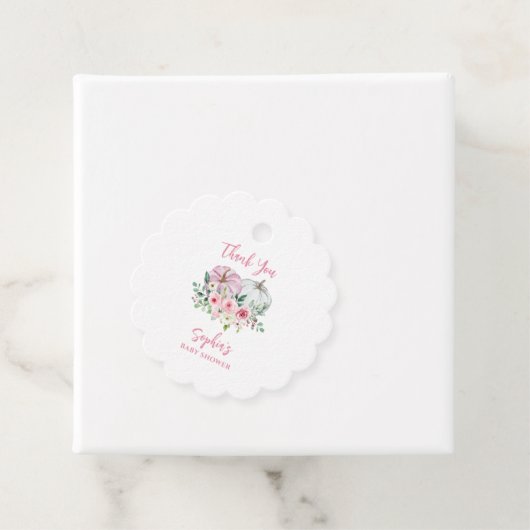 ピンクカボチャ赤ちゃんシャワーありがとう フェイバータグ (インサイチュ)