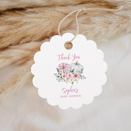 ピンクカボチャ赤ちゃんシャワーありがとう フェイバータグ