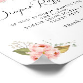 ピンクカボチャ赤ちゃんシャワーおむつラッフルサイン ポスター (角)