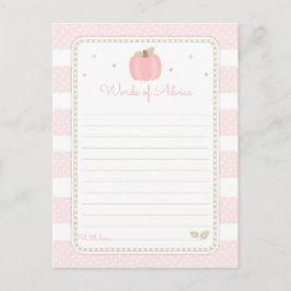 ピンクカボチャ赤ちゃんシャワーの言葉のアドバイス アドバイスカード