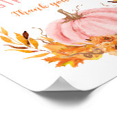 ピンクカボチャ赤ちゃんシャワーカードギフトサイン ポスター (角)