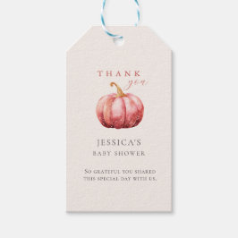 ピンクカボチャ赤ちゃんシャワーギフトラベル ギフトタグ