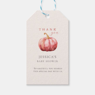 ピンクカボチャ赤ちゃんシャワーギフトラベル ギフトタグ