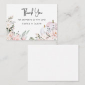 ピンクカボチャ赤ちゃんシャワーサンキューカード ノートカード (正面/裏面)