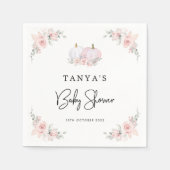 ピンクカボチャ赤ちゃんシャワーナプキン スタンダードカクテルナプキン (正面)