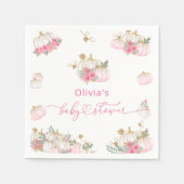 ピンクカボチャ赤ちゃんシャワーペーパーナプキン スタンダードカクテルナプキン (正面)