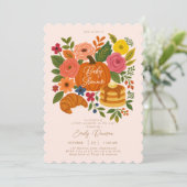 ピンクカボチャ赤ちゃんシャワーホタテ 招待状 (スタンド正面)