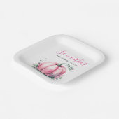 ピンクカボチャ赤ちゃんシャワー使い捨て ペーパープレート (傾斜あり)