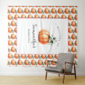 ピンクカボチャ赤ちゃんシャワー写真バックドロップ タペストリー (インサイチュ(横))